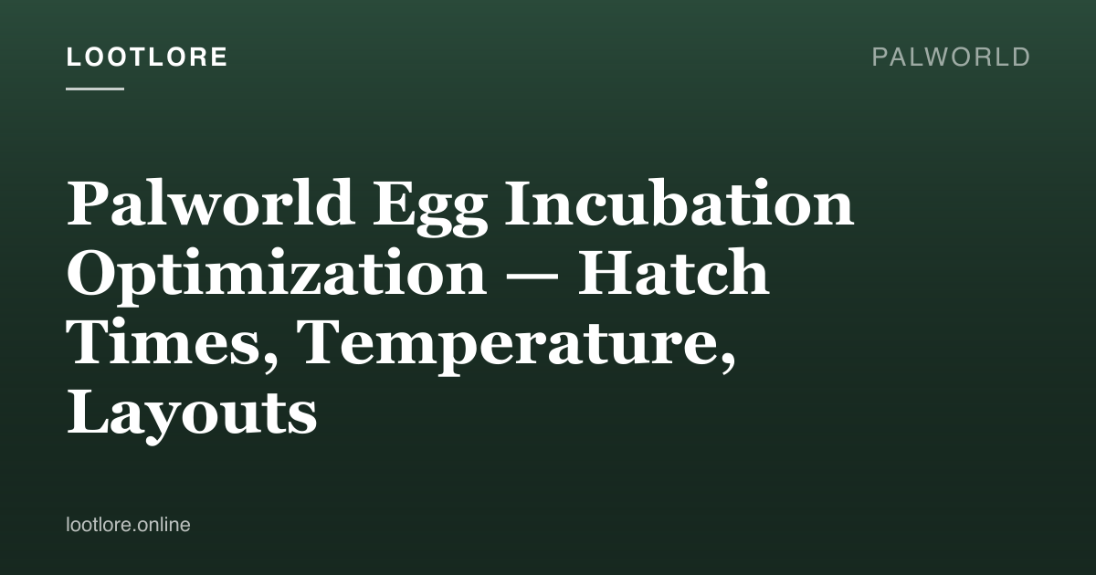 Palworld egg incubator and breeding farm setup