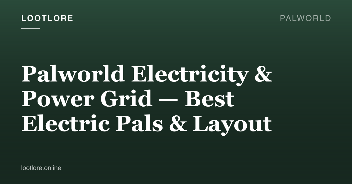 Palworld electric power generator setup with Pal