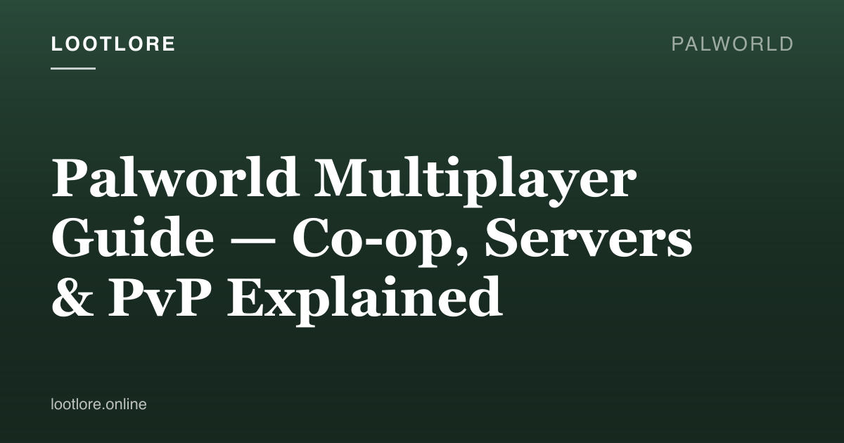 Palworld guide cover for Palworld Multiplayer Guide — Co-op, Servers & PvP Explained