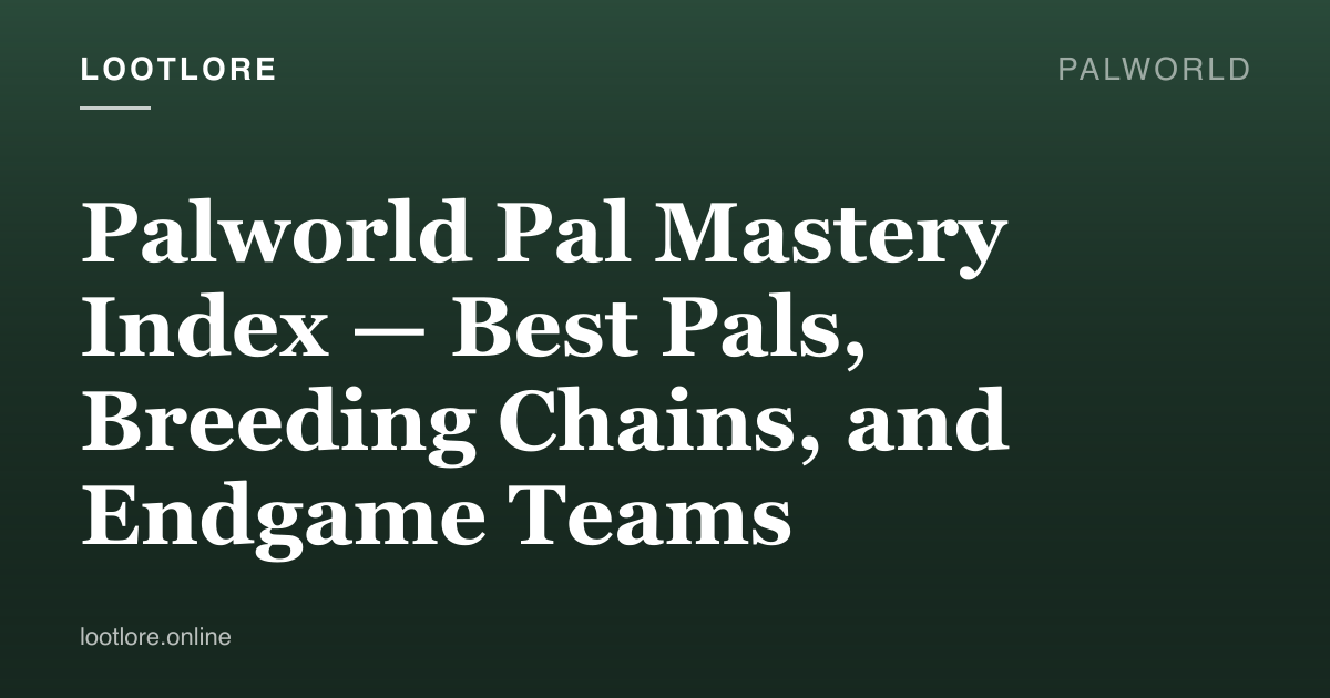 Palworld — pal mastery index hub image