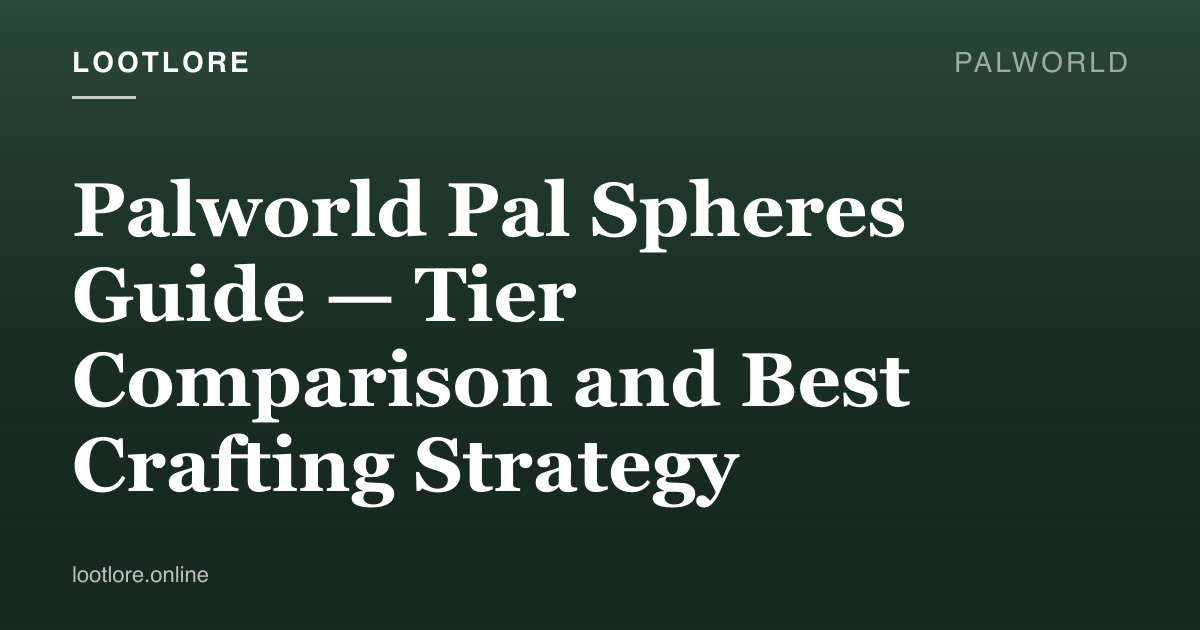 Palworld pal spheres guide — best tier per capture