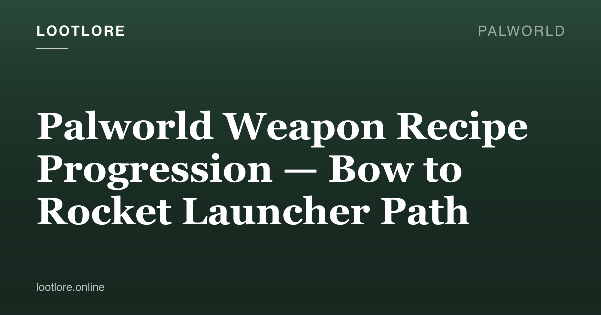 Palworld weapons crafted at workbench