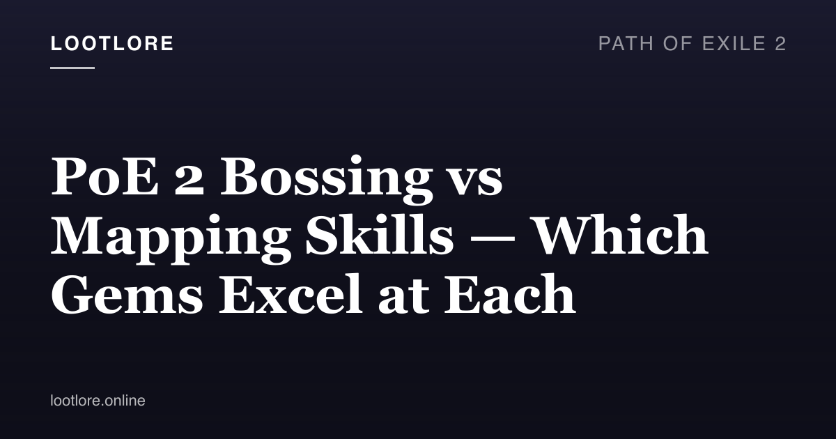 Side-by-side view of Path of Exile 2 mapping with screen-wide AoE versus boss focused single-target