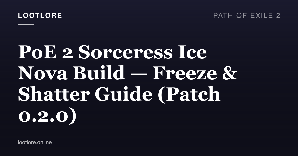 Path of Exile 2 Sorceress casting Ice Nova surrounded by frozen enemies