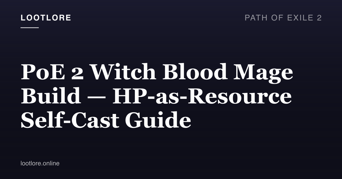 Witch casting blood magic with crimson sigils around her in Path of Exile 2