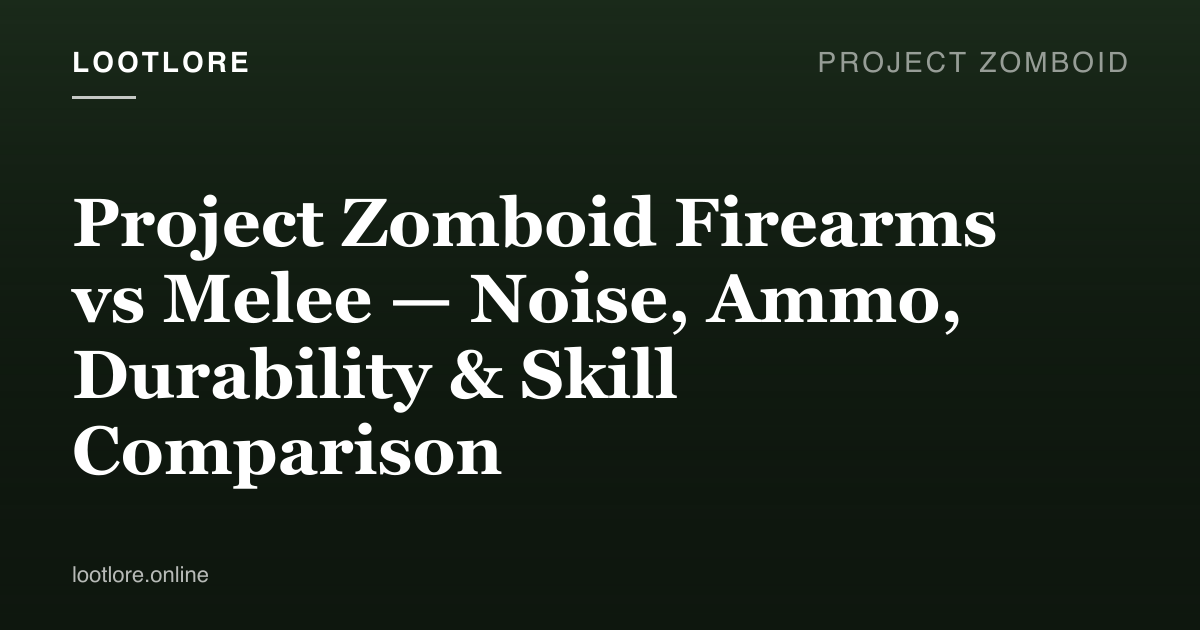 Project Zomboid firearms vs melee comparison — pistol and fire axe loadout