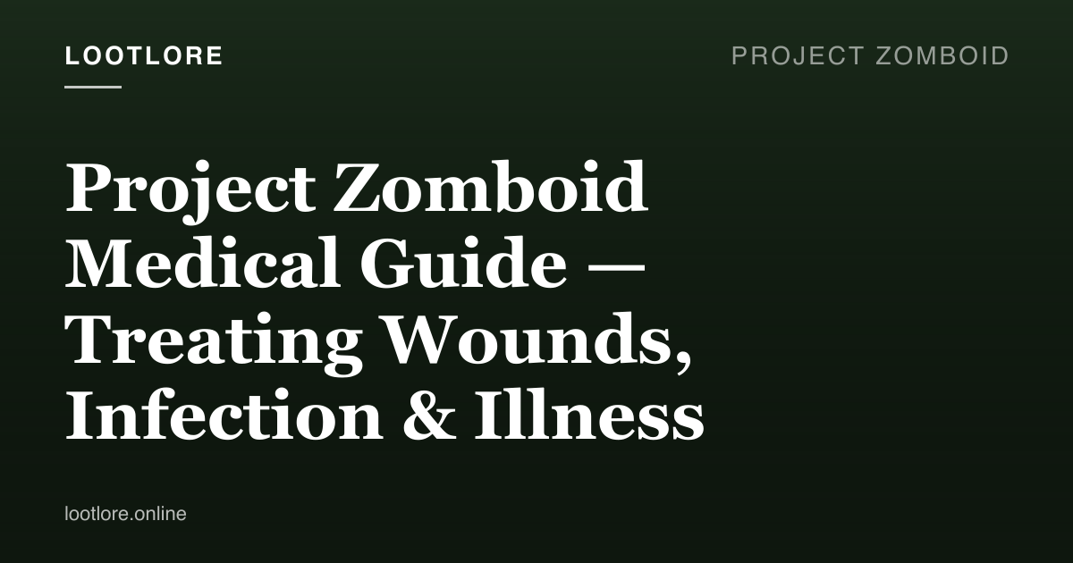 Project Zomboid guide cover for Project Zomboid Medical Guide — Treating Wounds, Infection & Illness