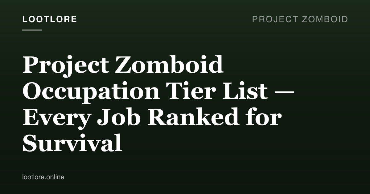 Project Zomboid occupation tier list — every job ranked S to C