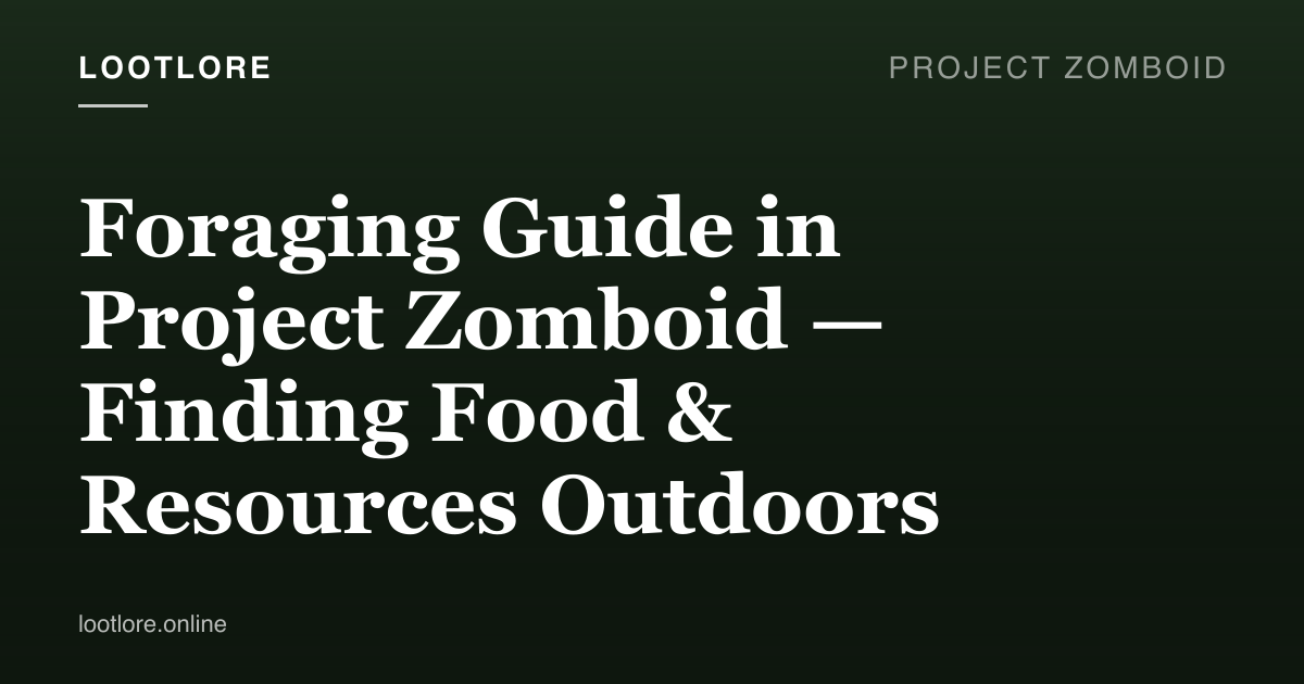 Project Zomboid guide cover for Foraging Guide in Project Zomboid — Finding Food & Resources Outdoors