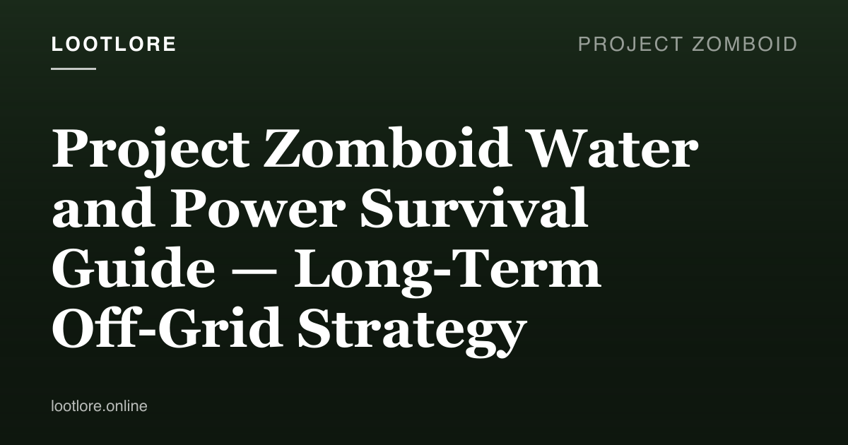 Project Zomboid water and power survival guide