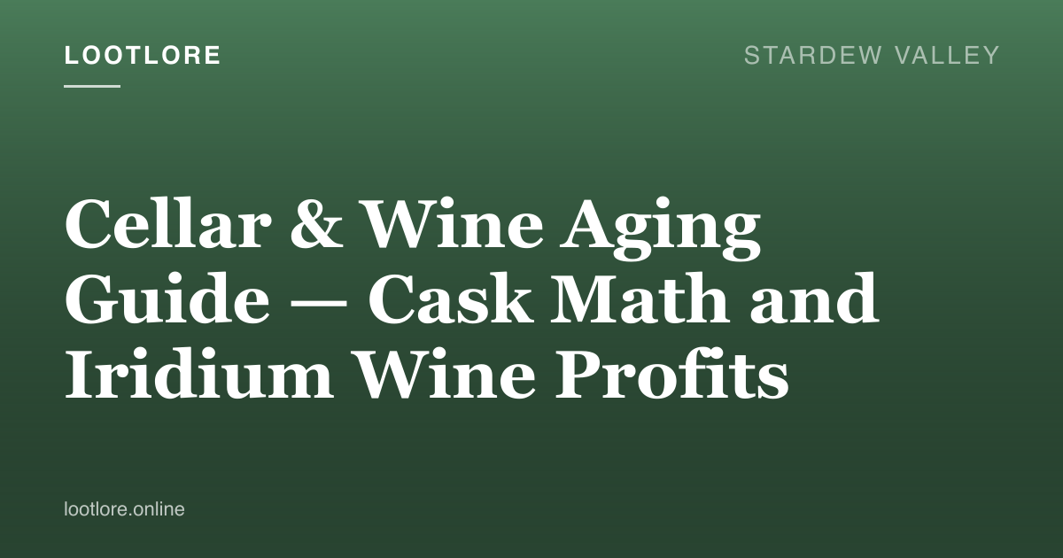 Cellar full of casks aging starfruit wine in Stardew Valley