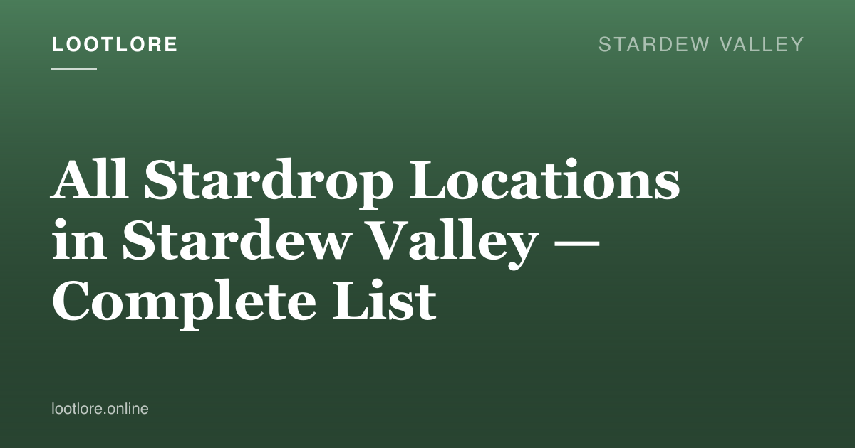 Stardew Valley guide cover for All Stardrop Locations in Stardew Valley — Complete List