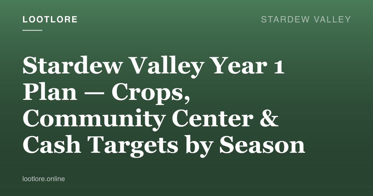 Stardew Valley Year 1 planning cover