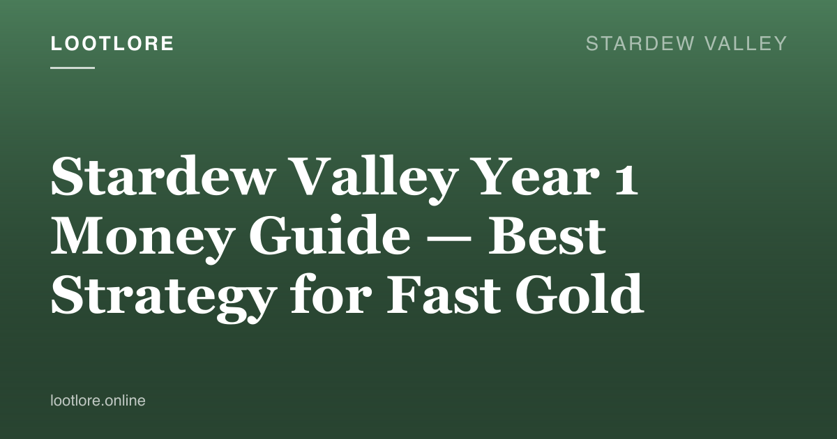 Stardew Valley guide cover for Stardew Valley Year 1 Money Guide — Best Strategy for Fast Gold