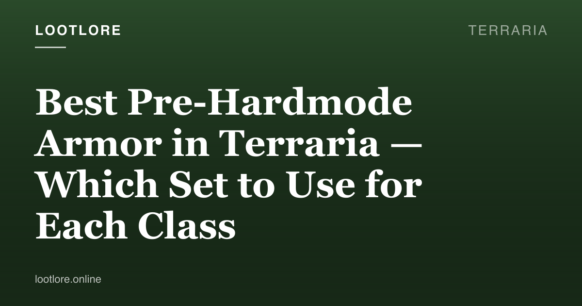 Terraria — best pre-Hardmode armor guide screenshot