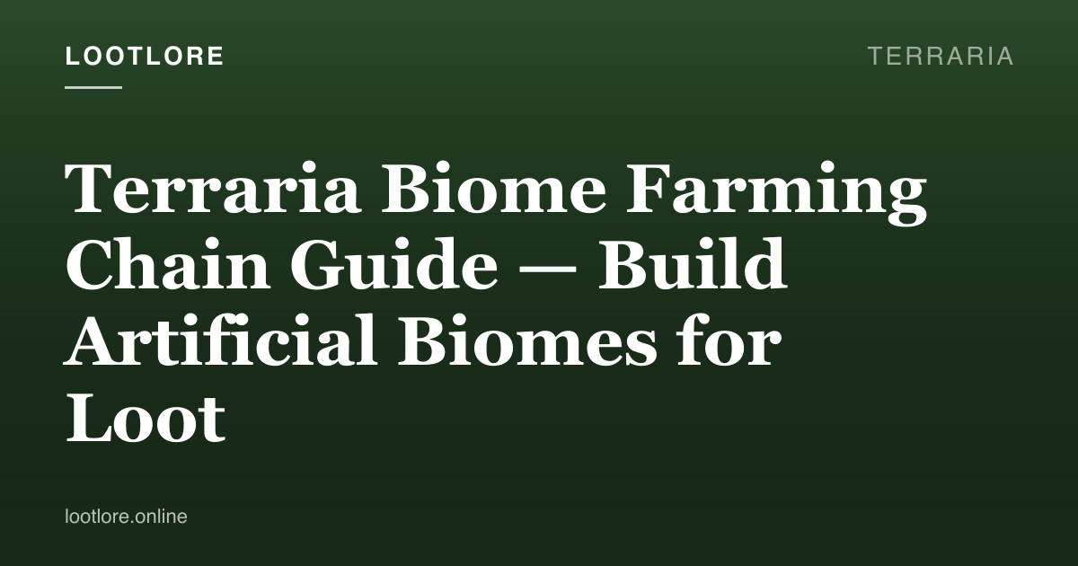 Terraria artificial biome farm chain with Hallow, Crimson, and Mushroom layers