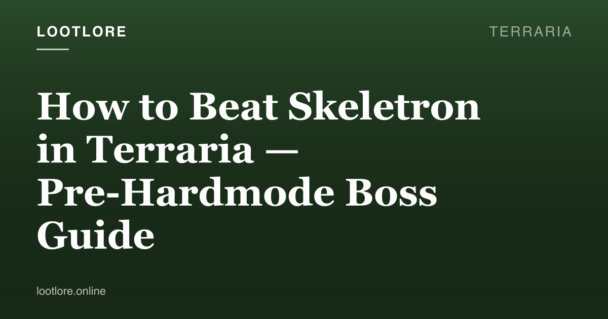 Terraria guide cover for How to Beat Skeletron in Terraria — Pre-Hardmode Boss Guide