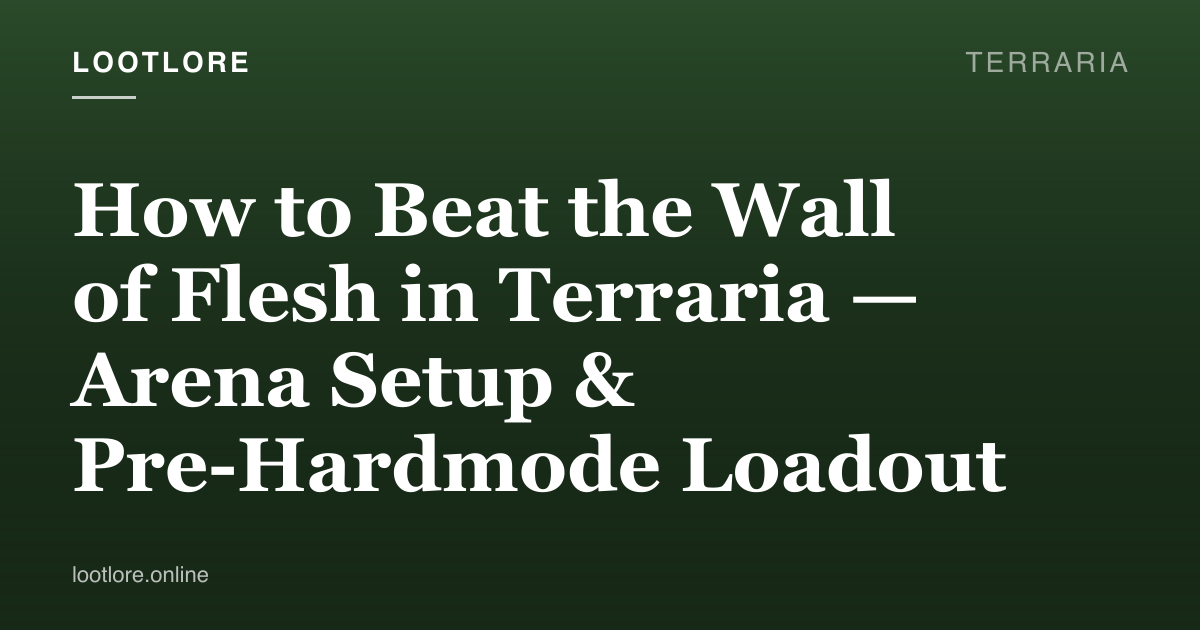 Terraria guide cover for How to Beat the Wall of Flesh in Terraria — Arena Setup & Pre-Hardmode Loadout
