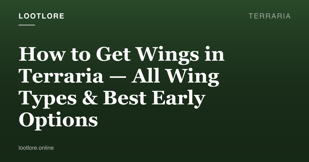 Terraria guide cover for How to Get Wings in Terraria — All Wing Types & Best Early Options