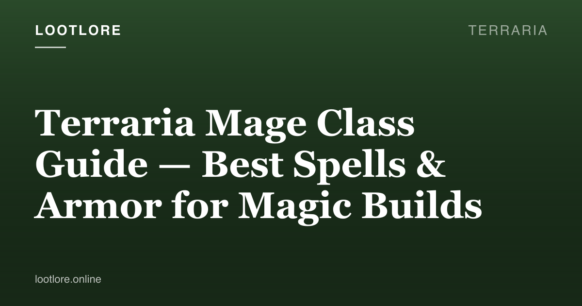 Terraria guide cover for Terraria Mage Class Guide — Best Spells & Armor for Magic Builds