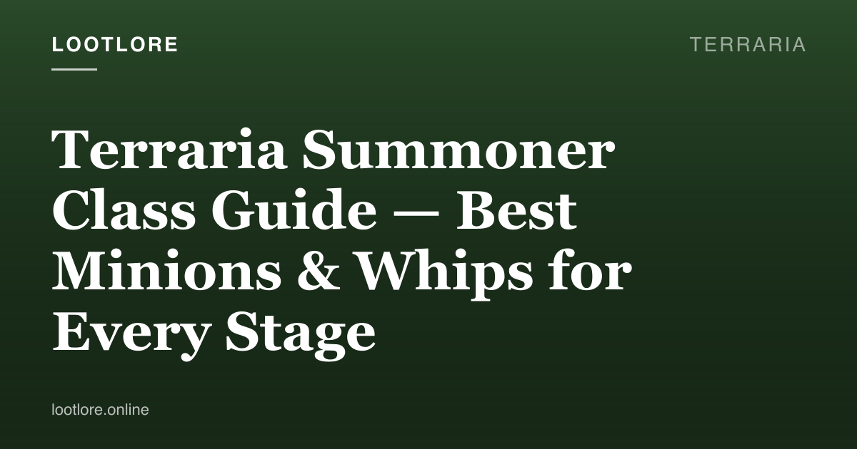 Terraria guide cover for Terraria Summoner Class Guide — Best Minions & Whips for Every Stage