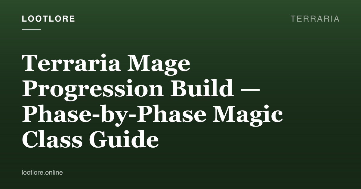 Terraria guide cover for Terraria Mage Progression Build — Phase-by-Phase Magic Class Guide