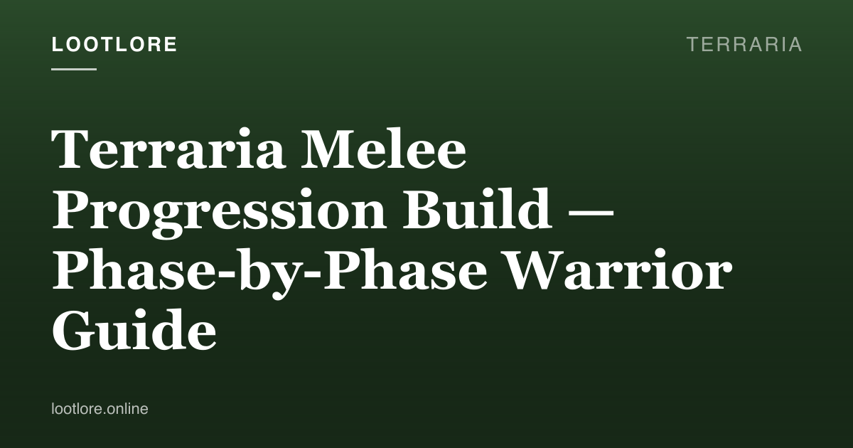 Terraria guide cover for Terraria Melee Progression Build — Phase-by-Phase Warrior Guide