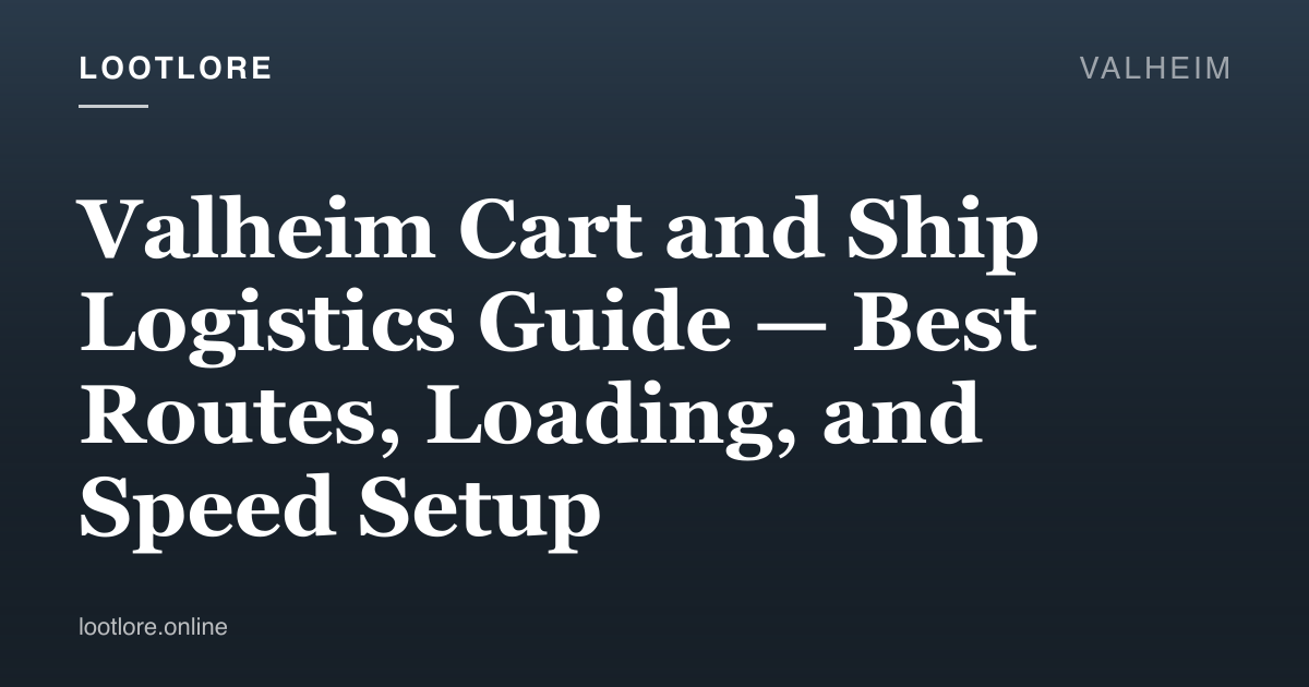 Valheim cart and ship logistics guide