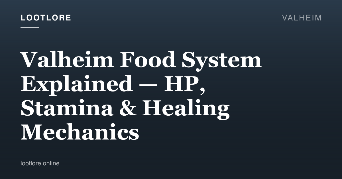 Valheim guide cover for Valheim Food System Explained — HP, Stamina & Healing Mechanics