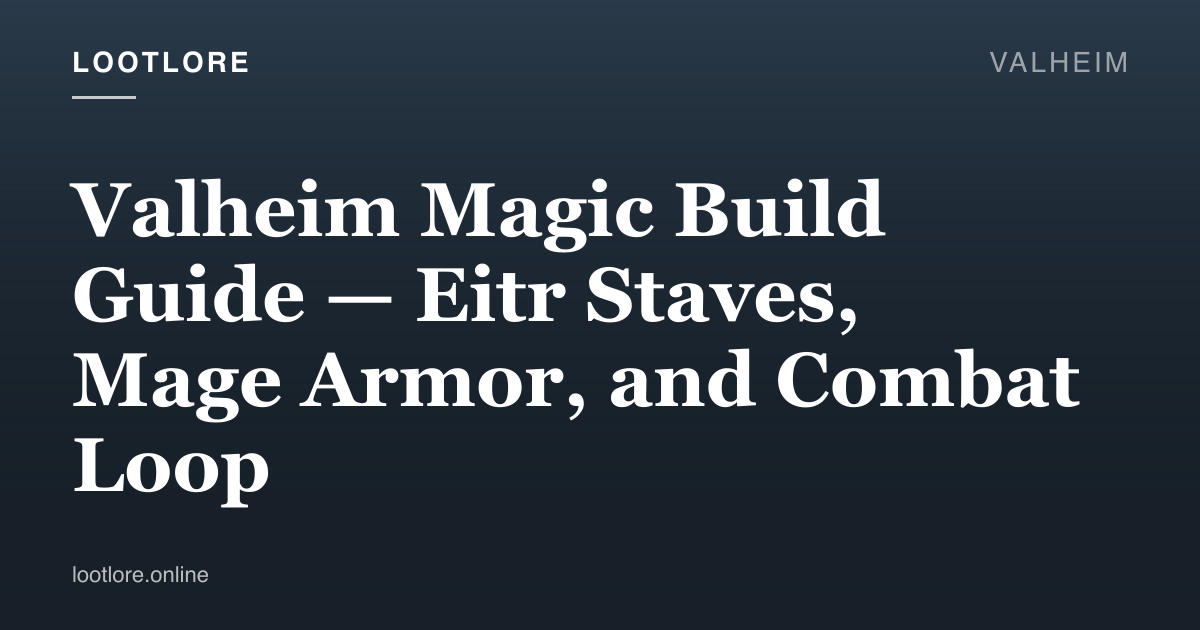 Valheim Viking in Eitr-woven mage robes casting Staff of Embla bolts at a Mistlands target