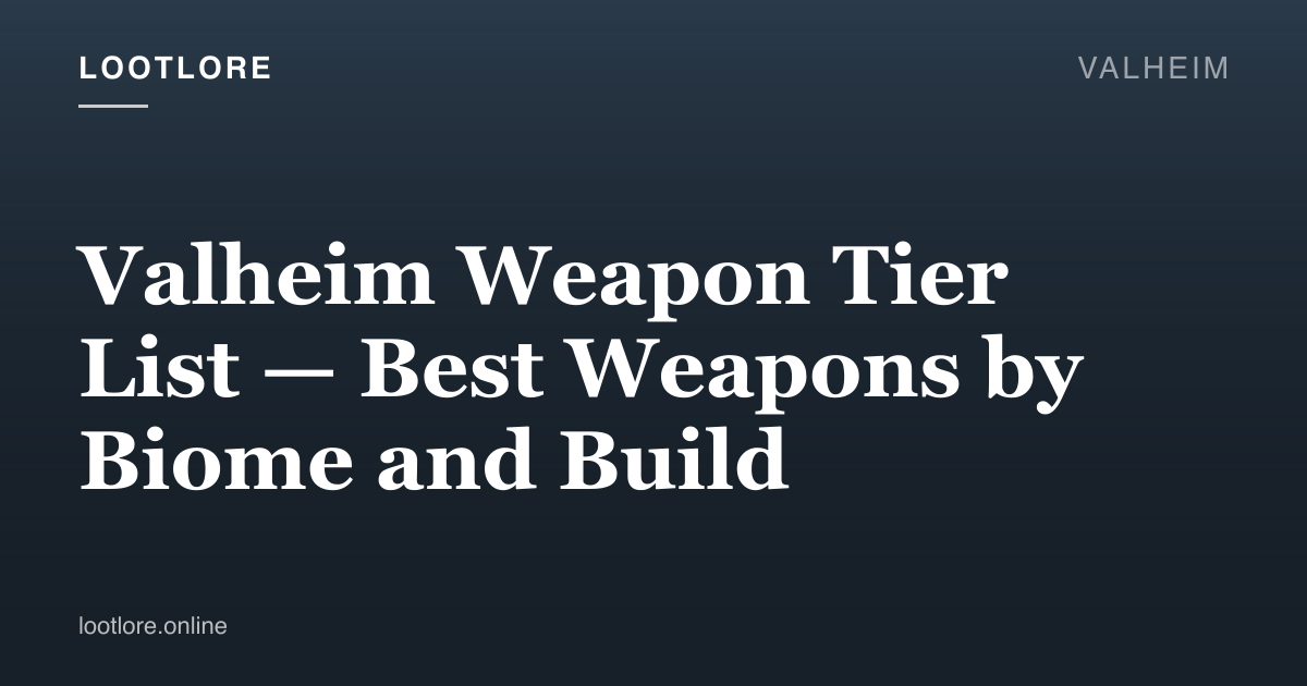 Valheim weapon tier list lineup showing Mistwalker, Frostner, Black Metal Atgeir, and Flametal sword