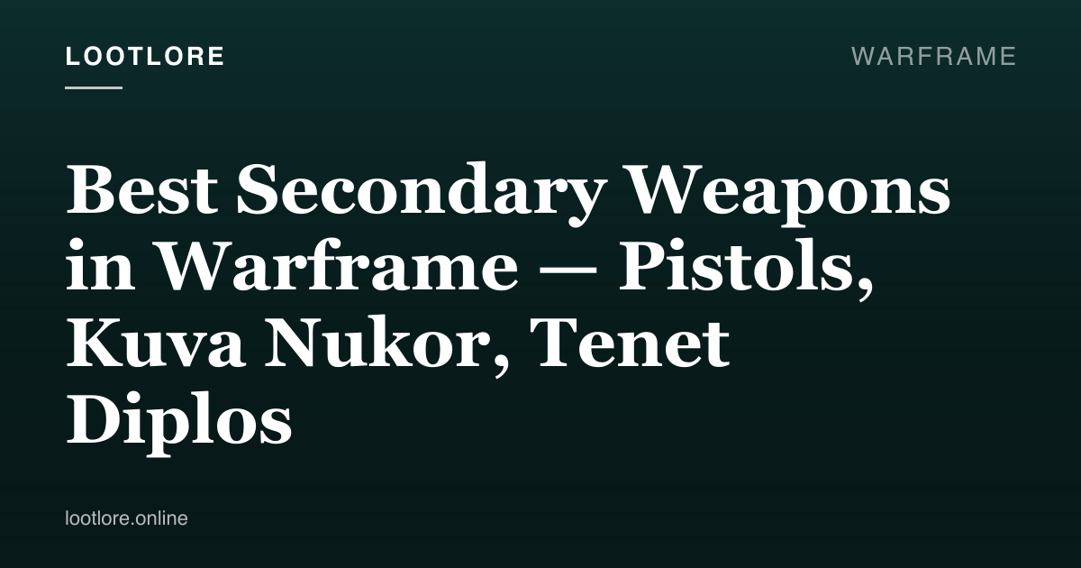 Warframe Tenno wielding Kuva Nukor secondary pistol