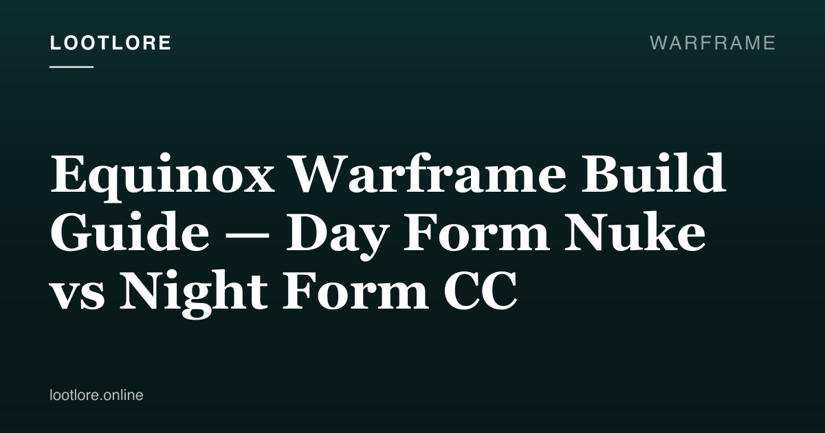 Equinox, the dual-form Warframe, mid-transformation between Day and Night forms
