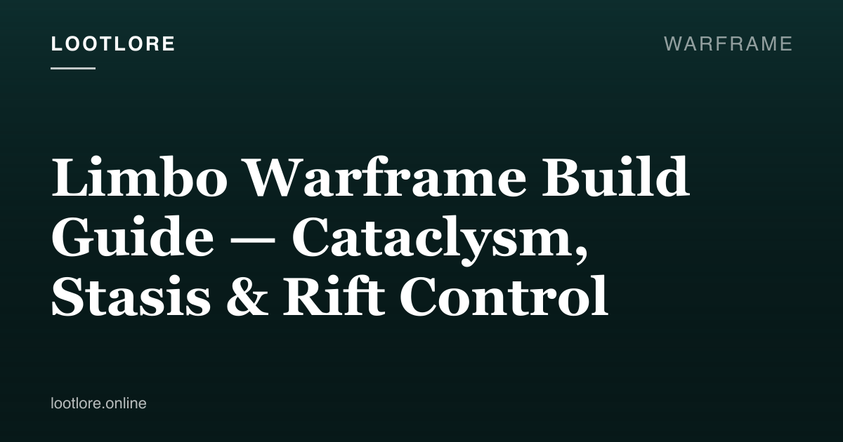Limbo, the dimension-shifting Warframe, casting Cataclysm in the Rift
